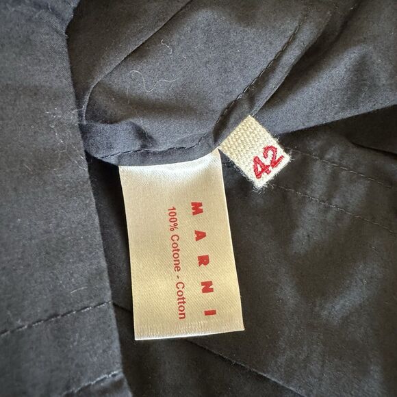 Marni Italy Skirt Women Size 42 US 6 Black Box Pleat Cotton Modern Chic Preppy - Picture 8 of 9